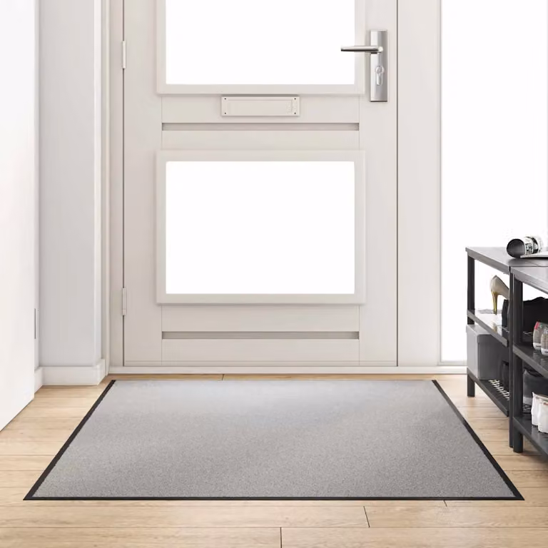Tappetino rettangolare moderno vidaXL Grigio e Nero in 100% Poliammide, L 120 cm x P 180 cm