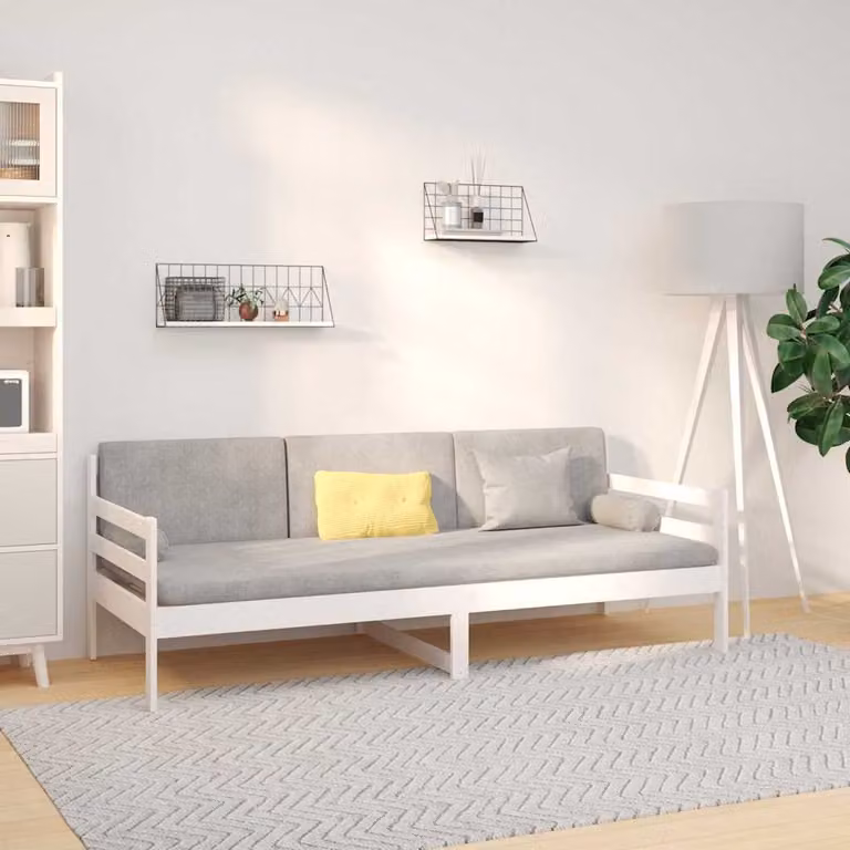 vidaXL Dormeuse in legno massello di pino bianca senza materasso L/P/H: 200 x 80 x 69,5 cm