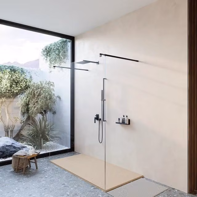 Piatto doccia rettangolare Parama in mineral cast colore beige effetto pietra L: 160 cm, P: 70 cm