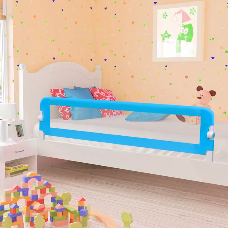 Sponde di sicurezza per letto per bambini vidaXL, blu, L: 180 cm, H: 42 cm, P: 40,5 cm