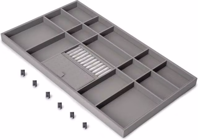 Cassetto organizzatore per armadi e cabine armadio Quartz di EMUCA, colore grigio
