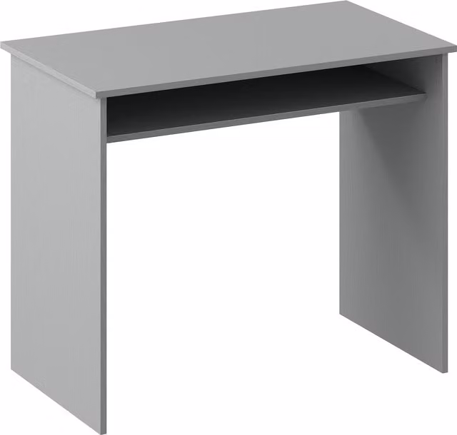 Scrivania per computer HOMCOM minimalista con 1 ripiano, grigia, L 90 cm x P 50 cm x H 74 cm