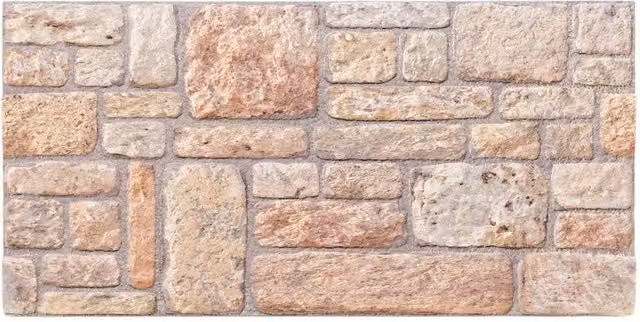 Set di 10 pannelli da parete adesivi in polistirene con design geometrico, colore marrone chiaro e bianco, L: 100 cm x H: 50 cm, modello CFW7237808