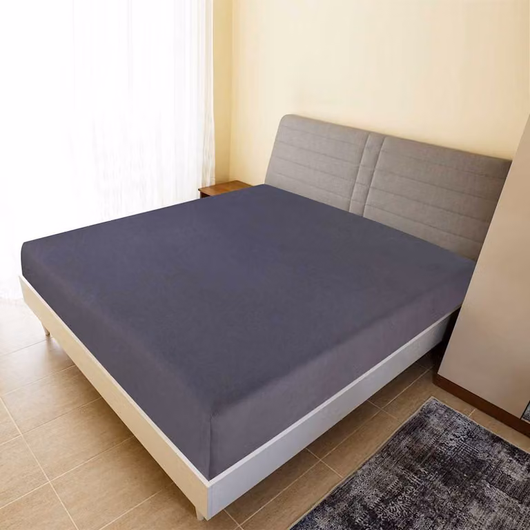 Set di 2 lenzuola con angoli in jersey di cotone traspirante vidaXL, colore antracite, 90 x 200 cm