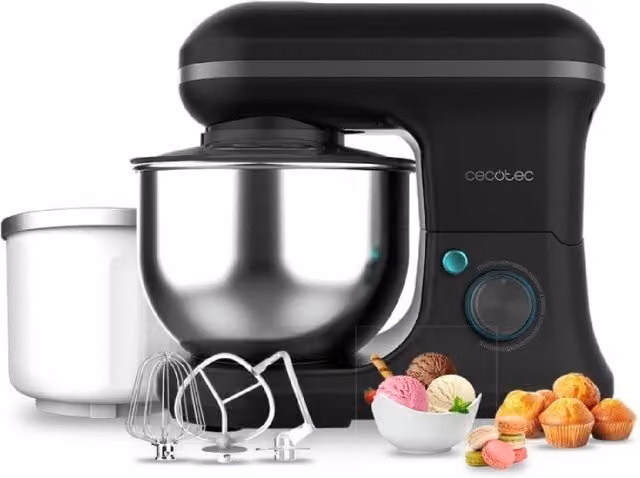 Impastatrice Planetaria Cecotec Cecomixer Merengue Black con Ciotola da 5L e Funzione Ice-Cream 1200W