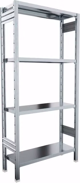 Scaffalatura metallica da magazzino CASTELLANI SHOP in acciaio zincato argento, L: 91 cm, P: 60 cm, H: 180 cm