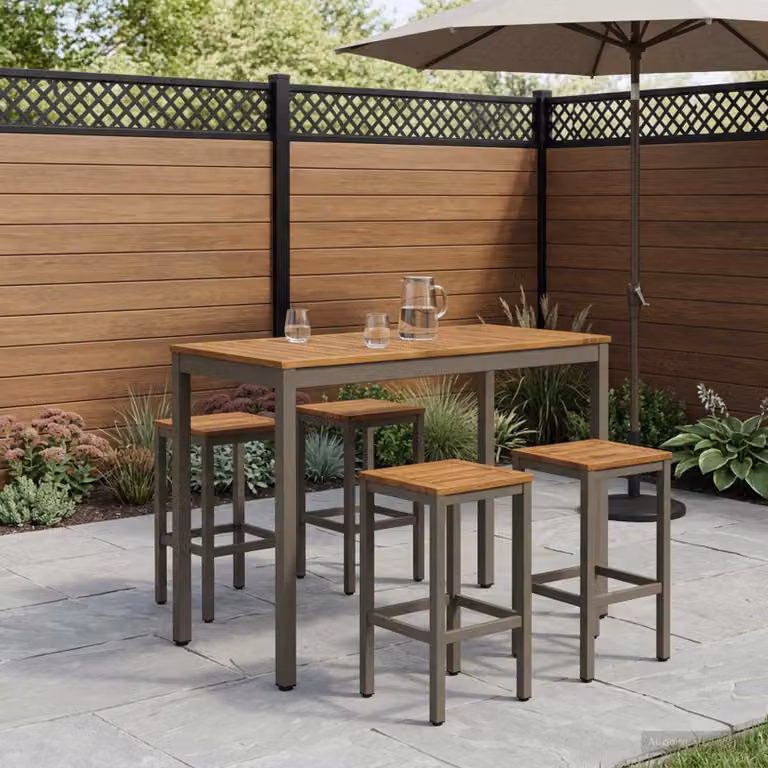 vidaXL Tavolo Bar da Giardino NAARDEN in Legno di Acacia Marrone, L/P/H: 60 x 55 x 105 cm