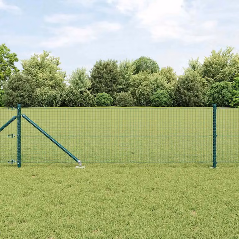 Recinzione in rete saldata con punte vidaXL in acciaio e PVC, Verde, H: 100 cm, L: 40 cm