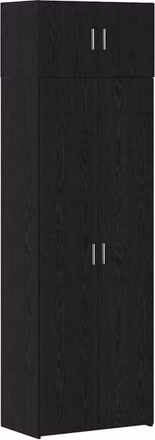 Mobiletto portaoggetti moderno in MDF nero con ante a battente L 70 cm, P 42,5 cm, H 185 cm