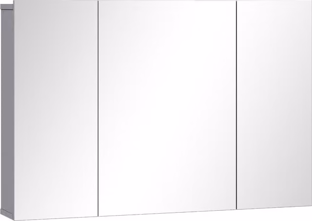 Pensile da bagno kleankin con specchio, armadietto da medicinali a parete con 3 ante e ripiani regolabili, grigio