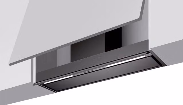 Cappa da incasso Profile Baraldi Nera con aspirazione 700 m3/h e display LED