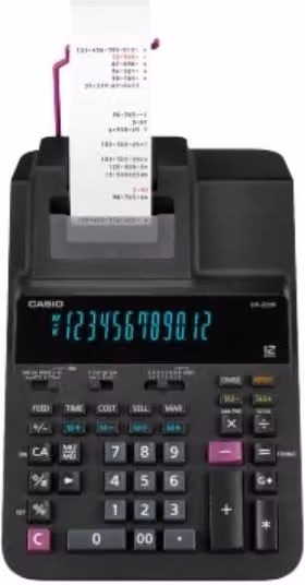 Orologio da parete digitale Casio DR-200R-BK-E-EC nero in plastica con design rettangolare