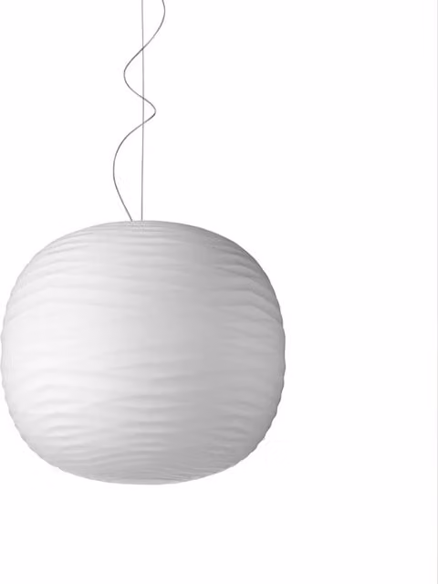 Lampada a sospensione Foscarini Gem in vetro bianco con luce LED dimmerabile e altezza regolabile
