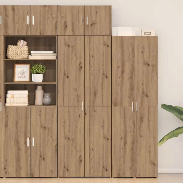 Armadio 3 pezzi vidaXL in rovere marrone con ante a battente e ripiani interni L: 70 cm, P: 42,5 cm, H: 185 cm