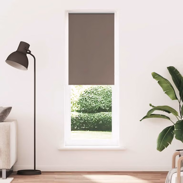 Tenda a Rullo Oscurante vidaXL in Poliestere, Disponibile in Marrone o Grigio, L: 80 cm, H: 210 cm