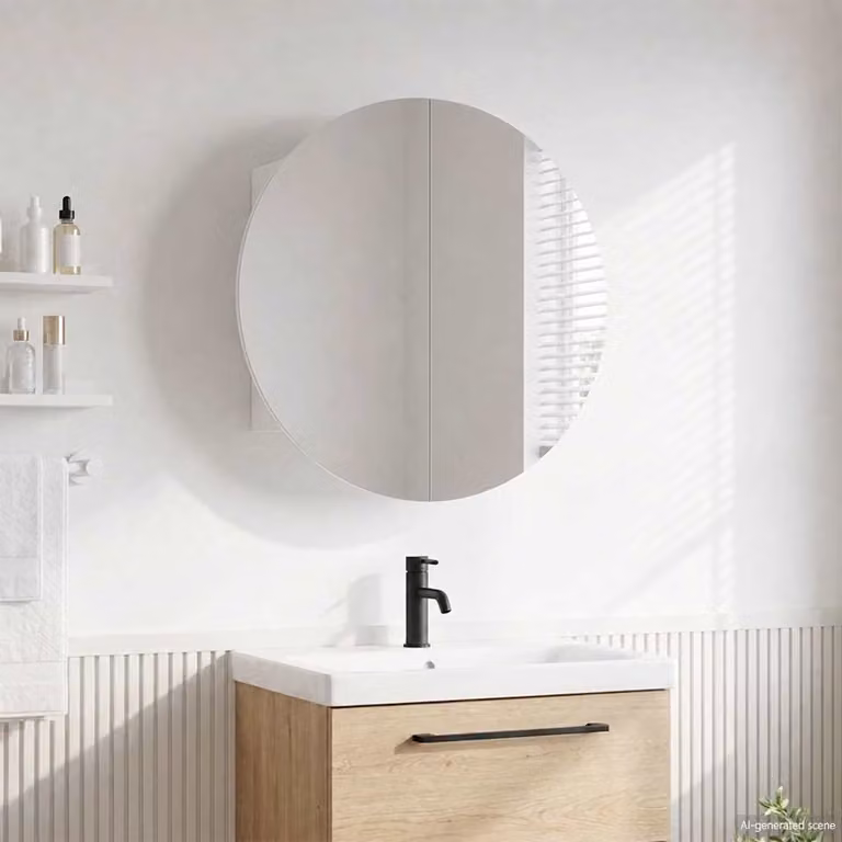 Armadio da bagno con specchio e illuminazione LED bianco vidaXL L 54 cm x P 17,5 cm x H 54 cm