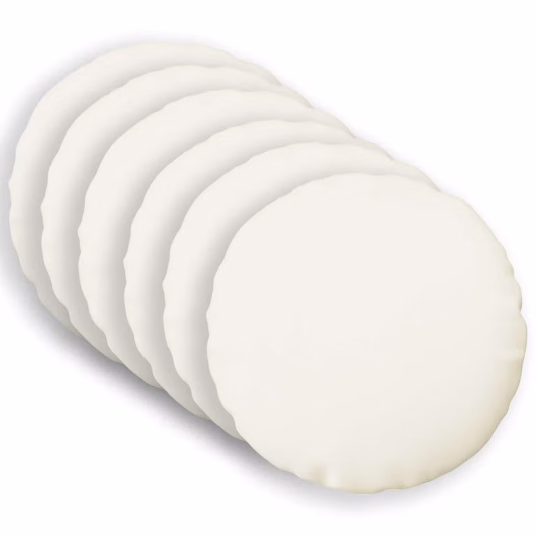 Set di 6 cuscini rotondi vidaXL HEERLEN in tessuto bianco con fodera lavabile e rimovibile
