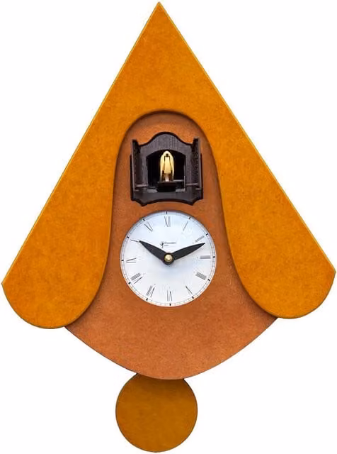 Orologio a cucù da parete Pirondini New W in legno giallo L: 30 cm, P: 34 cm, H: 10 cm
