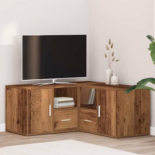 Mobile Angolare vidaXL in Legno Marrone Stile Classico con Pannello Posteriore L/P/H: 160 x 40 x 45 cm
