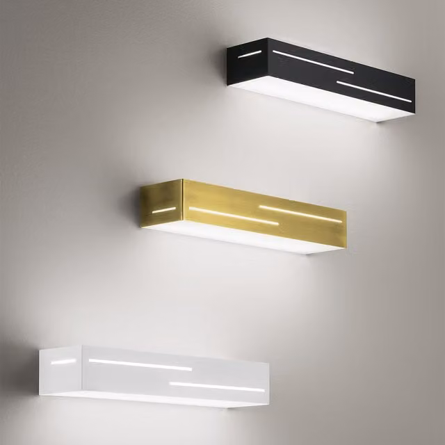 Applique LED Banny Fabas Design Moderno Ottone Satinato con Luce Up & Down