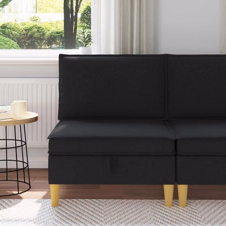 Divano con contenitore in tessuto vidaXL stile minimalista per soggiorno in marrone e nero