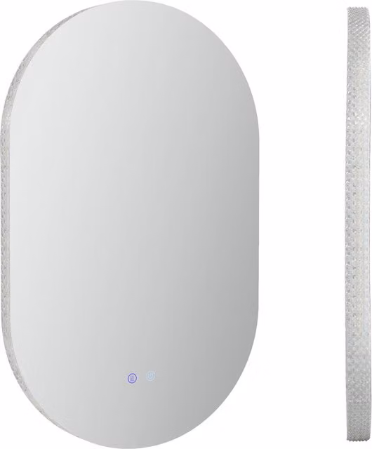 Specchio da bagno Kleankin con LED antiappannamento e luminosità regolabile, in vetro e alluminio, L: 81 cm, H: 51 cm, P: 4,5 cm