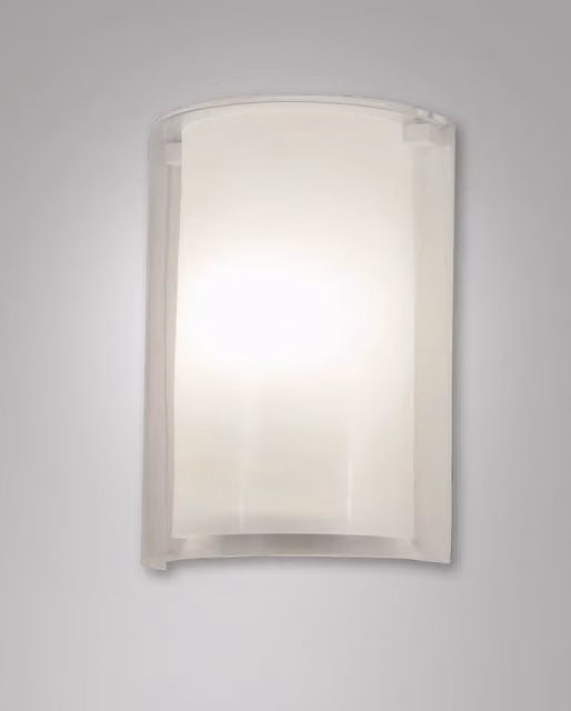 Lampada da Parete Maribel Illuminazione Trasparente in Metallo, Vetro e Plastica con Attacco E27, L: 23 cm, P: 11,5 cm, H: 32,5 cm
