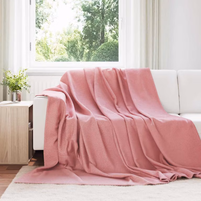 Set di 24 coperte in pile vidaXL rosa, morbide e lavabili, L 270 x P 240 cm