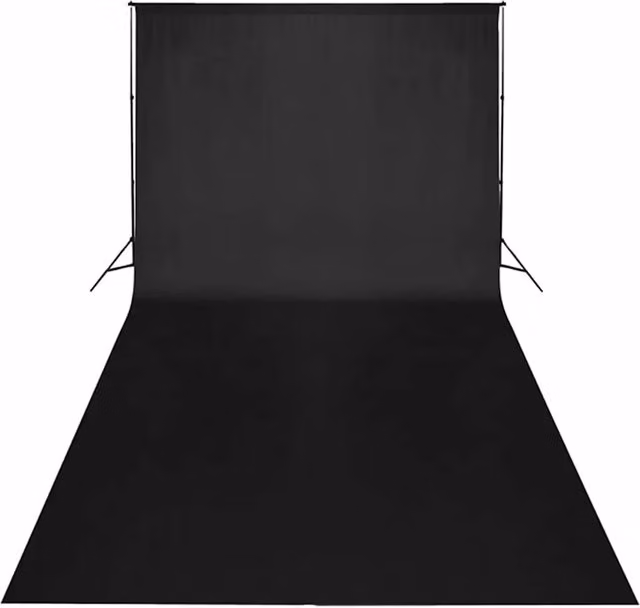 Set Studio Fotografico vidaXL con Fondali in Tessuto e Treppiedi in Alluminio, Colori Nero, Bianco e Verde, L: 600 cm, H: 300 cm
