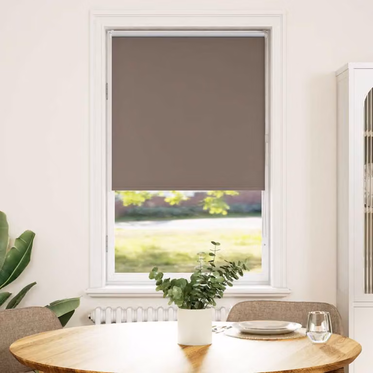 Tenda a Rullo Oscurante vidaXL in Poliestere, Disponibile in Marrone o Grigio, L: 85 cm x H: 150 cm