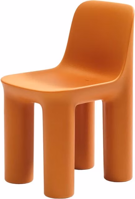 Sedia Qeeboo arancione con finitura opaca in plastica per adulti