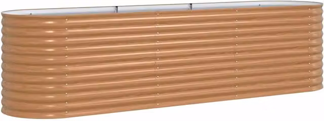 Fioriera rialzata moderna HELLOSHOP26 in acciaio marrone per orto e giardino, L: 320 cm, P: 80 cm, H: 81 cm