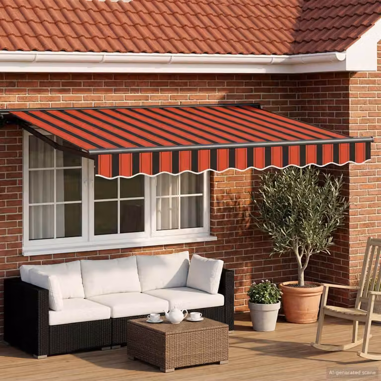 vidaXL Cornice per Tenda Manuale con LED in Alluminio e Poliestere, L: 3 m, H: 2,5 m