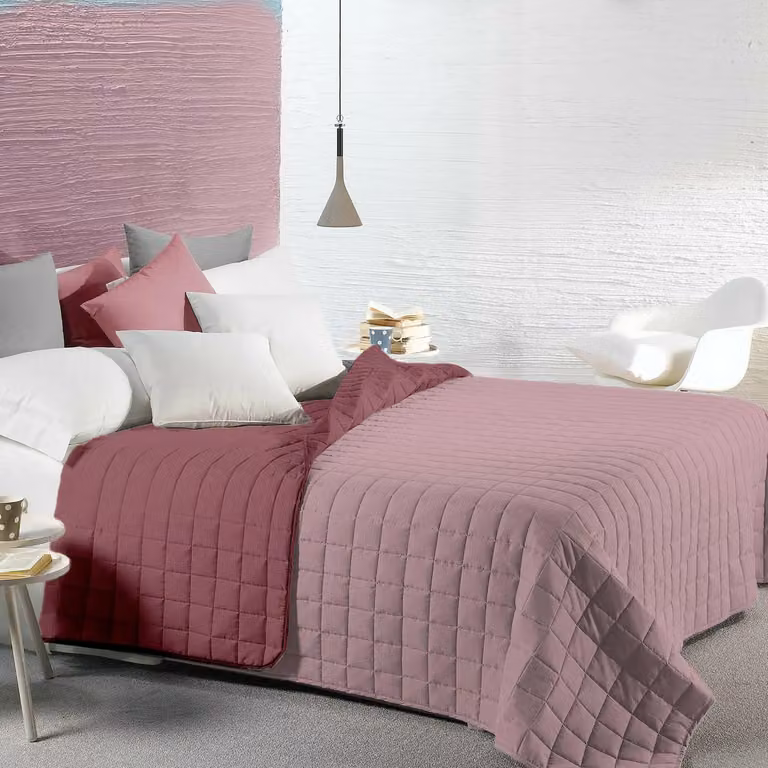 Trapunta Matrimoniale Bicolore Zephyr e Orchidea Fratelli Zambetti in Microfibra Rosa e Multicolore 250 x 250 cm
