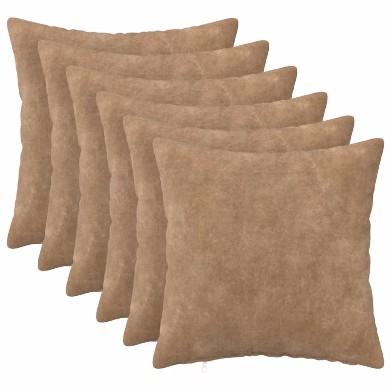 Set di 6 federe vidaXL HEERLEN in microfibra, colore tortora, 40 x 40 cm