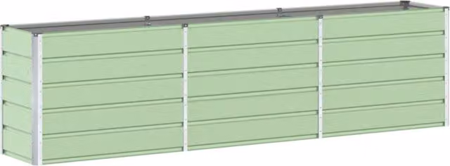 Fioriera moderna in acciaio zincato design industriale verde pastello L: 480 cm, P: 50 cm, H: 45 cm