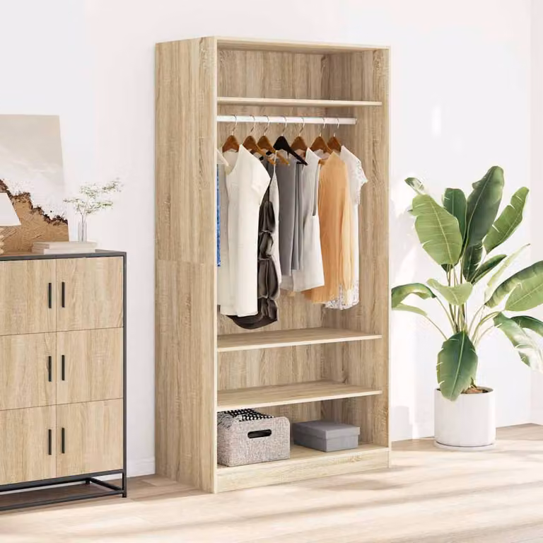 Armadio vidaXL in Rovere Sonoma con ante a battente, L: 100 cm, P: 50 cm, H: 200 cm