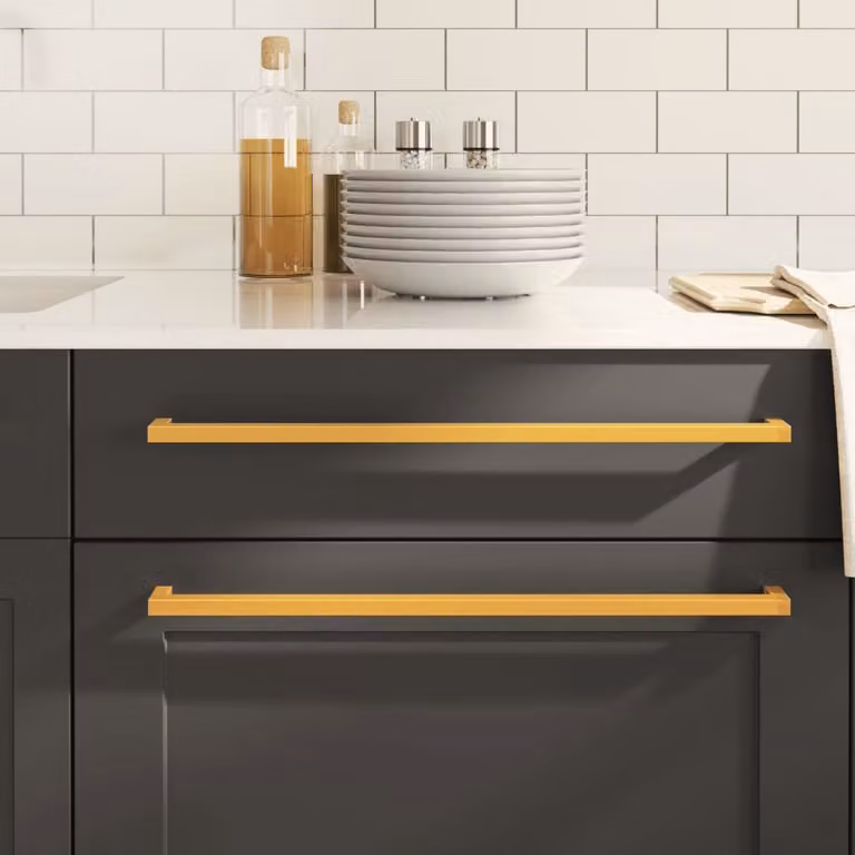Set di 20 maniglie per mobili a barra vidaXL in acciaio inox color oro lucido