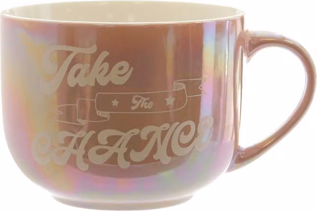 Tazza jumbo in ceramica rosa perlato Take The Chance da 500 ml KASANOVA