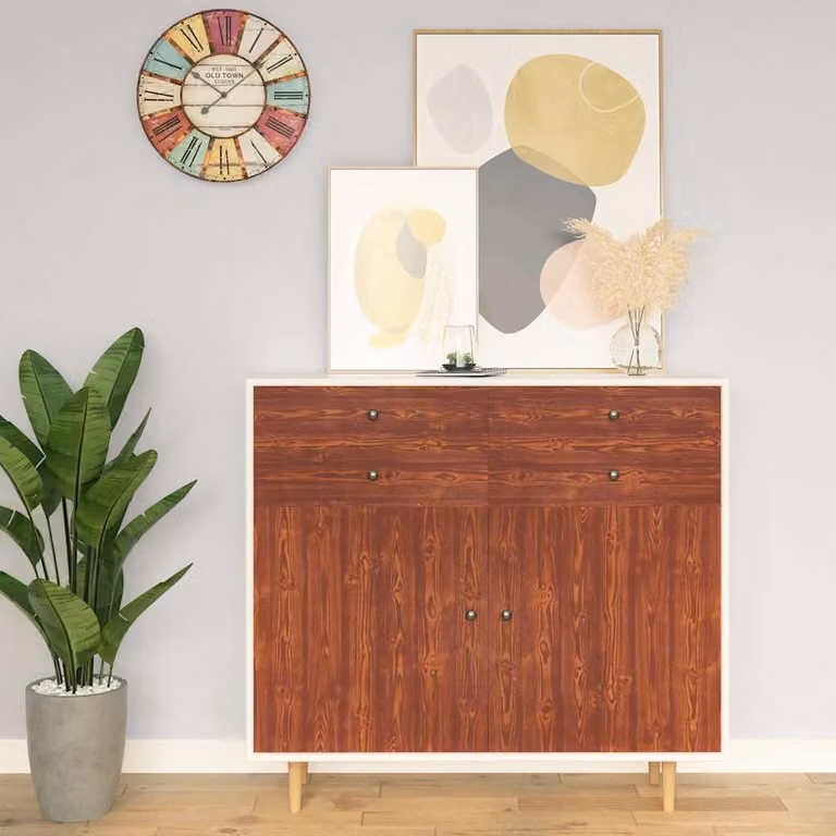 Pellicola Autoadesiva per Mobili vidaXL in PVC Effetto Acacia Marrone Opaco L: 500 cm, H: 90 cm