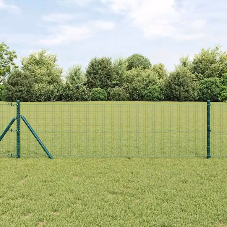Recinzione a rete saldata vidaXL in acciaio e PVC verde da fissare a terra L: 100 cm, H: 0,6 m