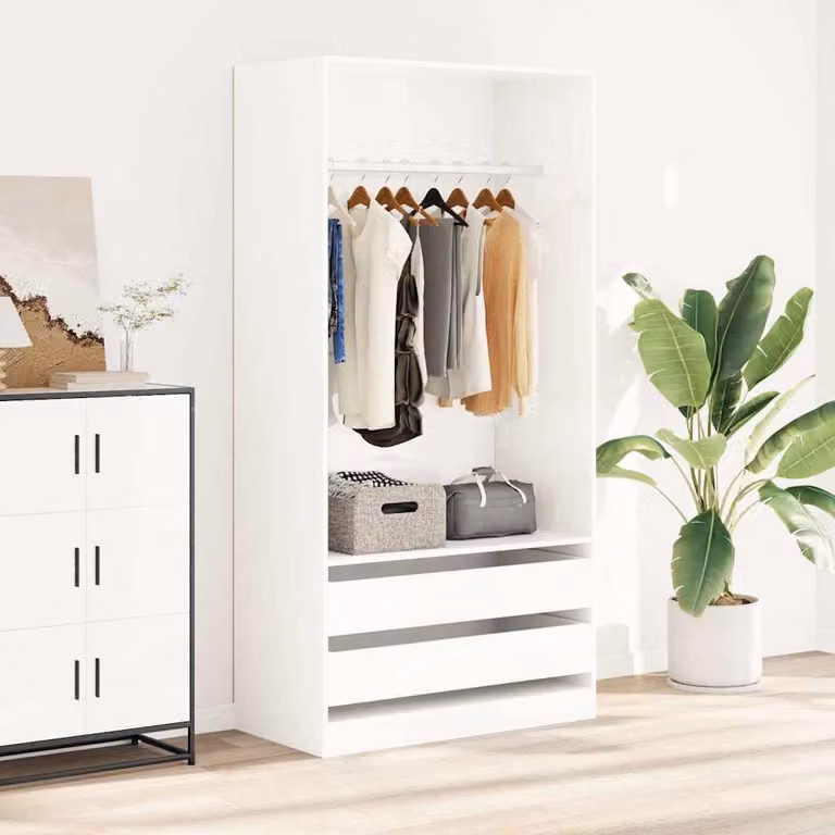Armadio moderno vidaXL bianco lucido con cassetti integrati in legno e MDF L/P/H: 100 x 50 x 200 cm