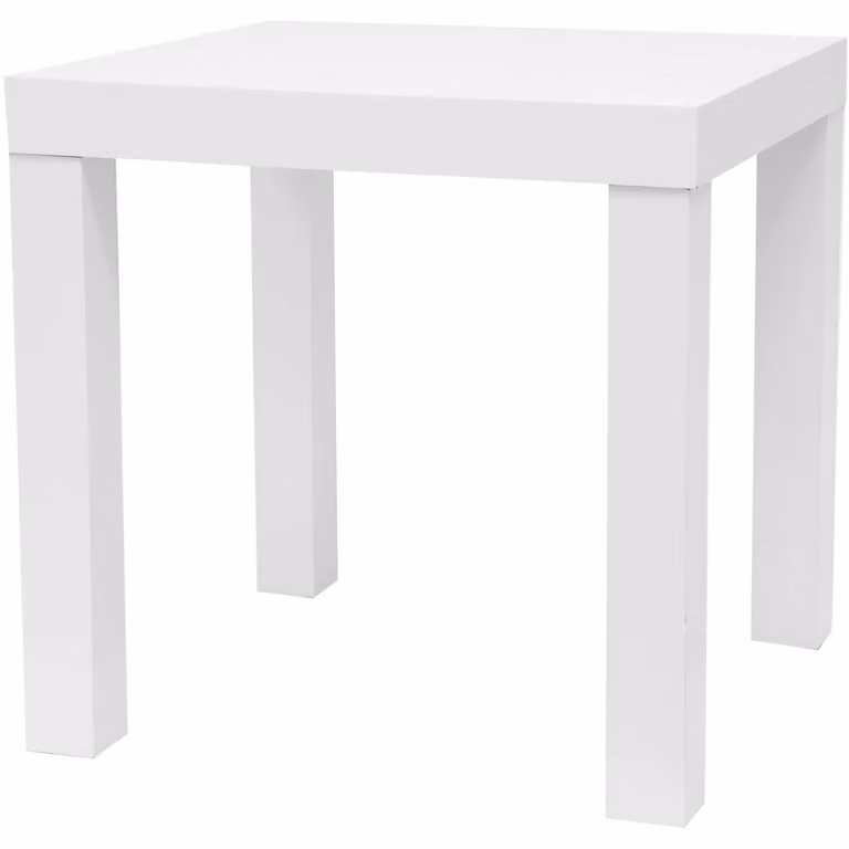 Vestiamo Casa Tavolino Quadrato Moderno in Legno Bianco L/P/H: 45 x 45 x 45 cm