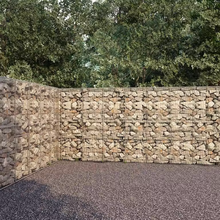 vidaXL Gabbione in Acciaio Zincato Argento L: 900 cm, P: 50 cm, H: 200 cm