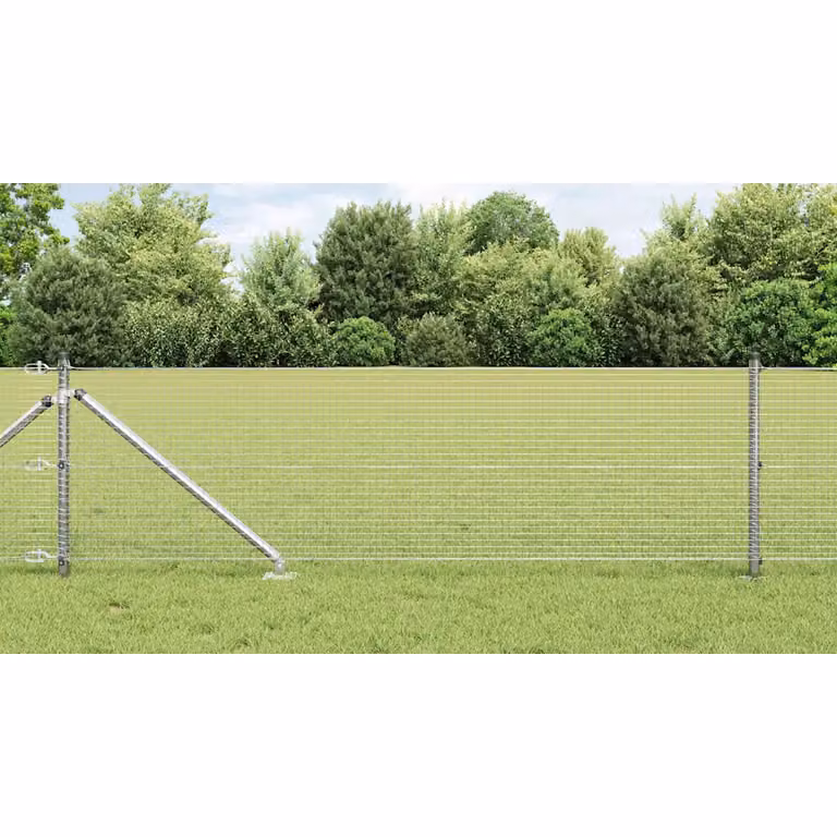 Recinzione in rete saldata con punte vidaXL in acciaio zincato argento 50 x 0,5 m