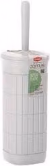 Porta scopino WC da appoggio Stefanplast con spazzola in plastica bianco L/P/H: 11,5 x 11,5 x 40 cm