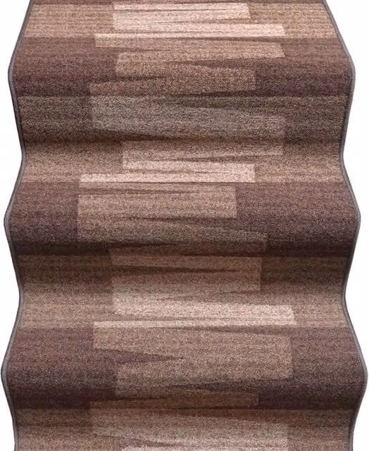 Passatoia EMMEVI Marrone con motivo Zig Zag, lavabile e antiscivolo, ideale per corridoio, cucina o scale, L: 67 cm x P: 850 cm