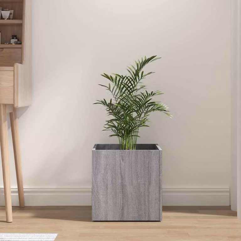 Fioriera vidaXL in legno multistrato grigio, L/P/H: 40 x 40 x 40 cm