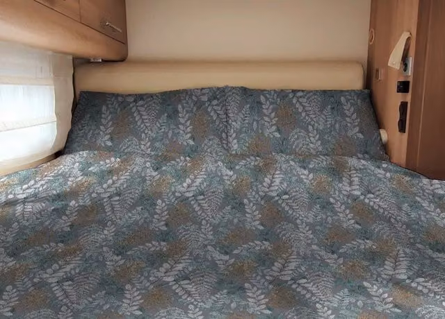 Sacco Copripiumino Personalizzabile Biancheriaweb per Camper e Roulotte in 100% Cotone, Fantasia Foglia Verde, Matrimoniale