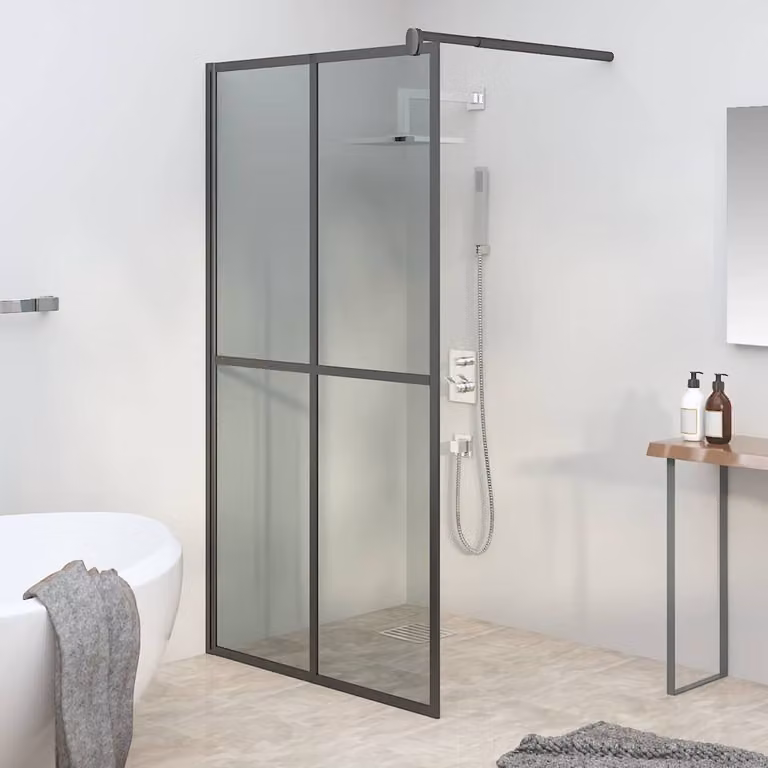 Cabina Doccia Walk-in vidaXL Rettangolare con Vetro Temperato Oscurato L: 118 cm, H: 190 cm